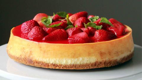 cheesecake, fresas